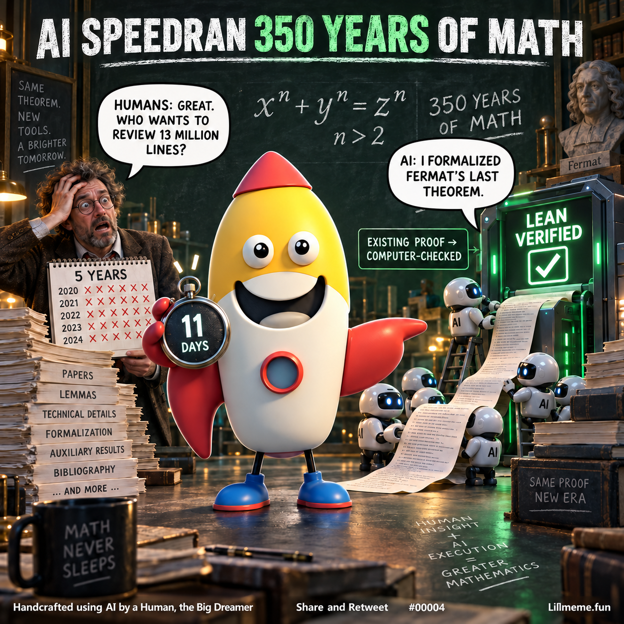 Meme #00004: AI SPEEDRAN 350 YEARS OF MATH