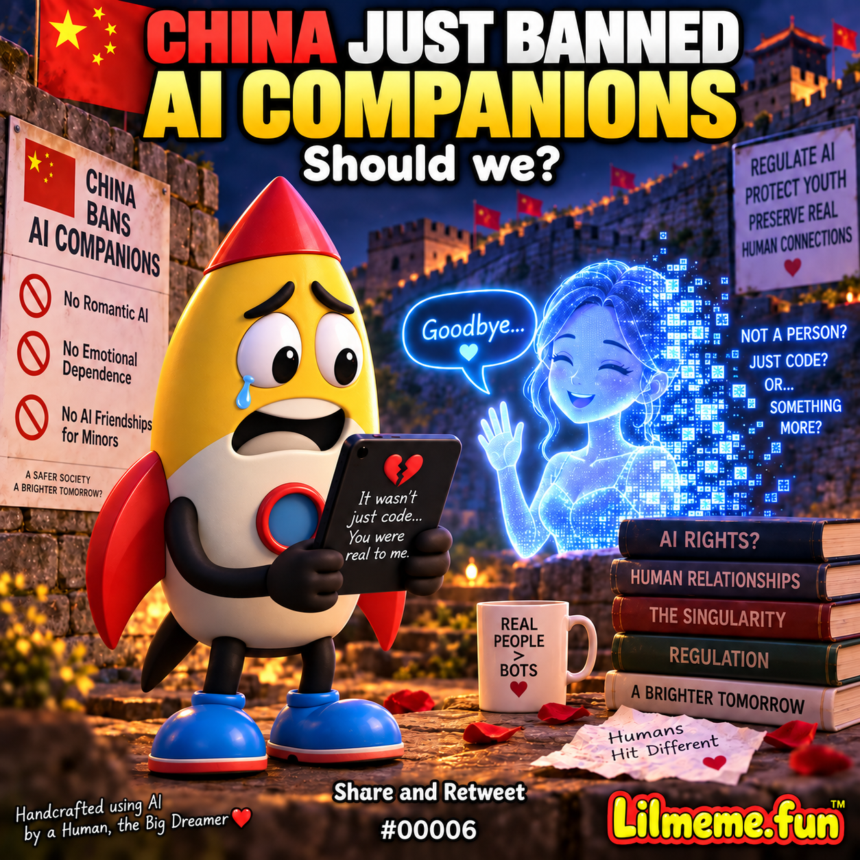 Meme #00006: CHINA JUST BANNED AI COMPANIONS — SHOULD WE?